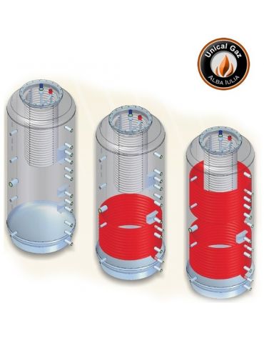 Puffer 800L KRUGER Heizung cu o serpentina de inox pentru producere de ACM cu izolatie 800L