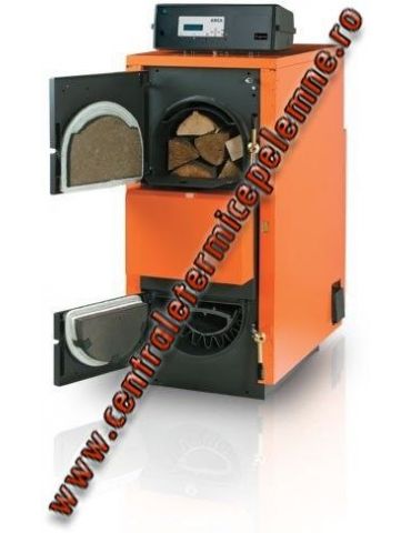 Arca Step Fuego FU 90R inox, 90kW - centrală pe lemne cu gazeificare